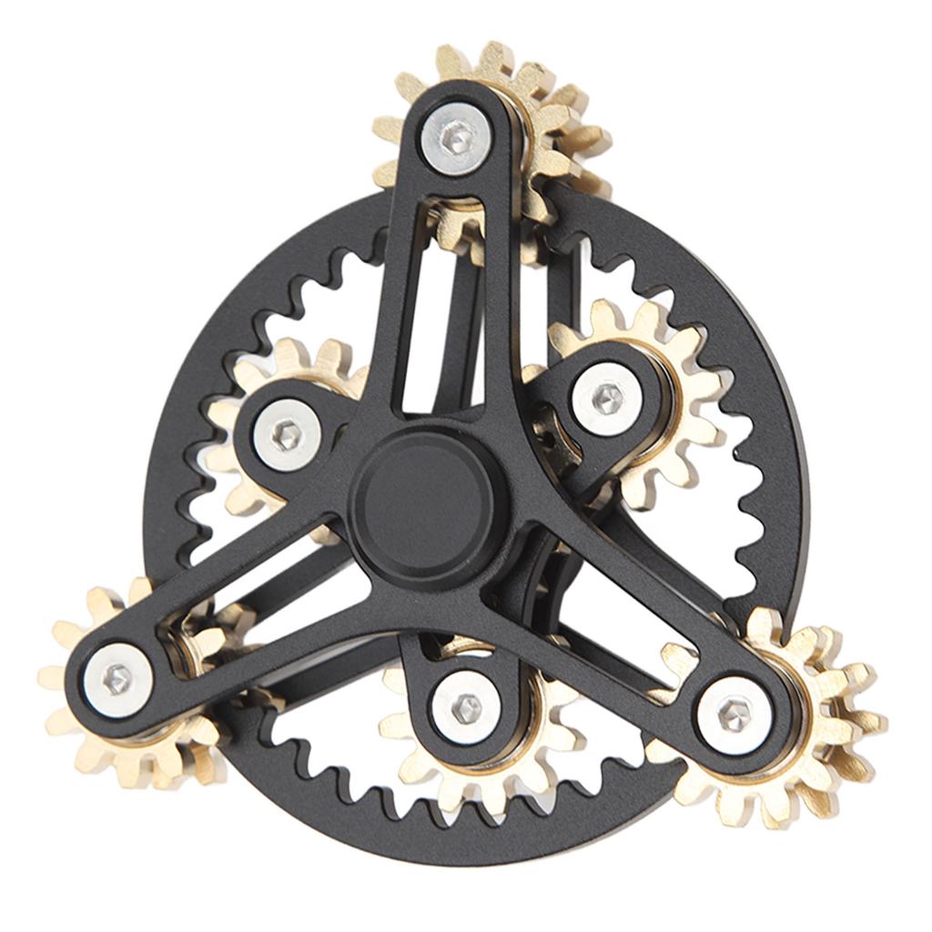 Fingertip Gear Toy 4 Gears Decompression Metal Finger Hand Brass Gear Toy for Stress Relieving