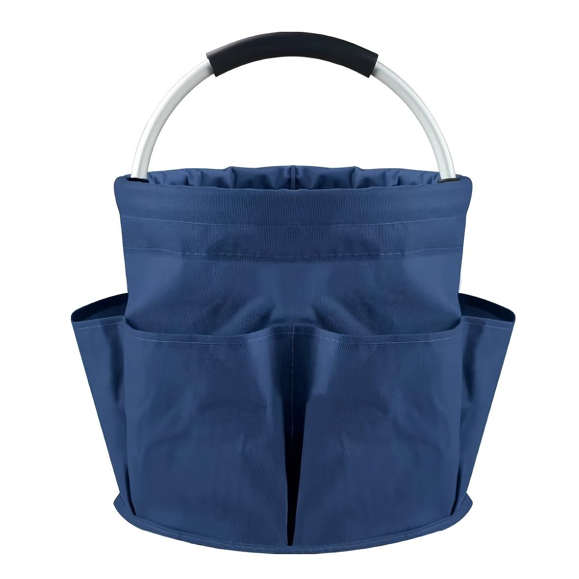 

1Pc Foldable Picnic Storage Basket With Handle And Multiple Pockets | Portable Foldable Laundry Bag, Suitable For Organizing Toiletries During темно-синий