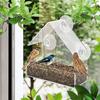 Acrylic Bird Feeder Clear Window Outside Hanging Bird Feeder House with Suction Cup for Garden Outdoor Backyard Wildlife Birding