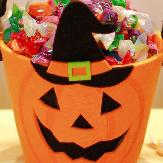 Halloween Candy Bag with Handle Large Capacity Bat Pumpkin Print Candy Treat Bag Cosplay Accessories