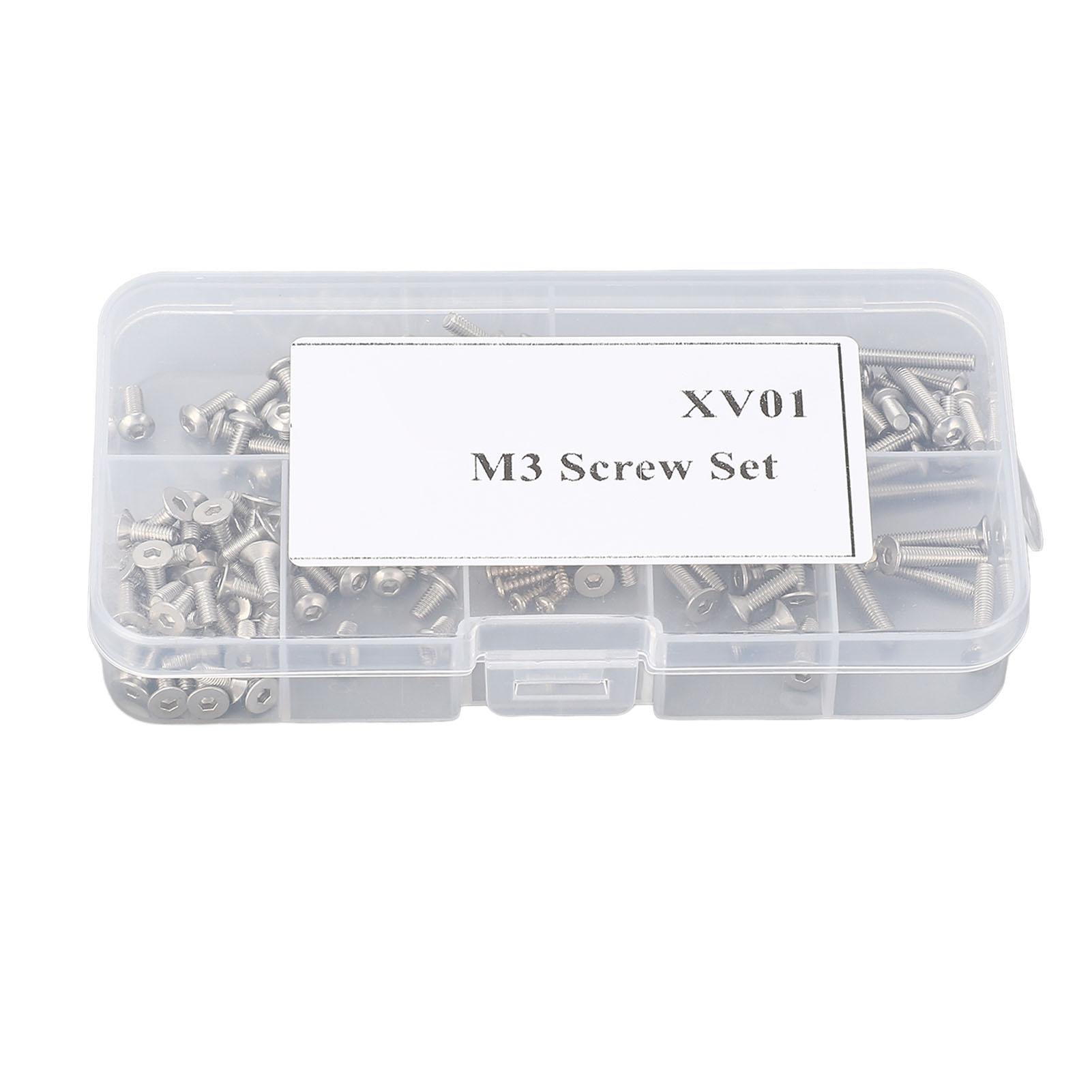 

Набор из 103 винтов M3 из нержавеющей стали с точной посадкой, устойчивый к ржавчине, винты с шестигранной головкой под торцевой ключ M3