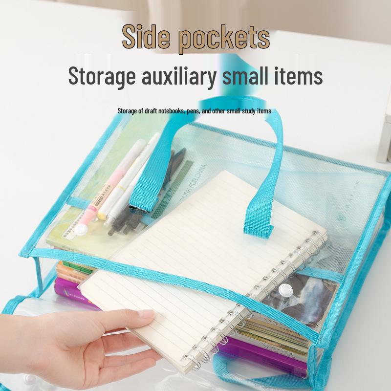 Clear PVC Exam and Storage Bag - Waterproof Handheld Book & Tutoring Bag