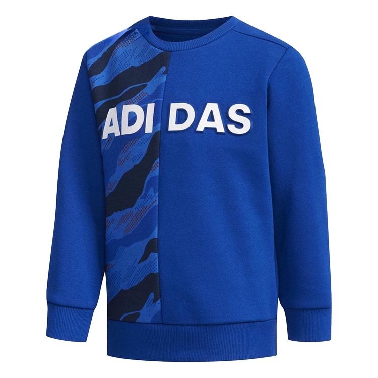 adidas Outdoor Sports Series Warm Comfortable Pullover Fleece Long Sleeve Kids Tops Blue DT2416