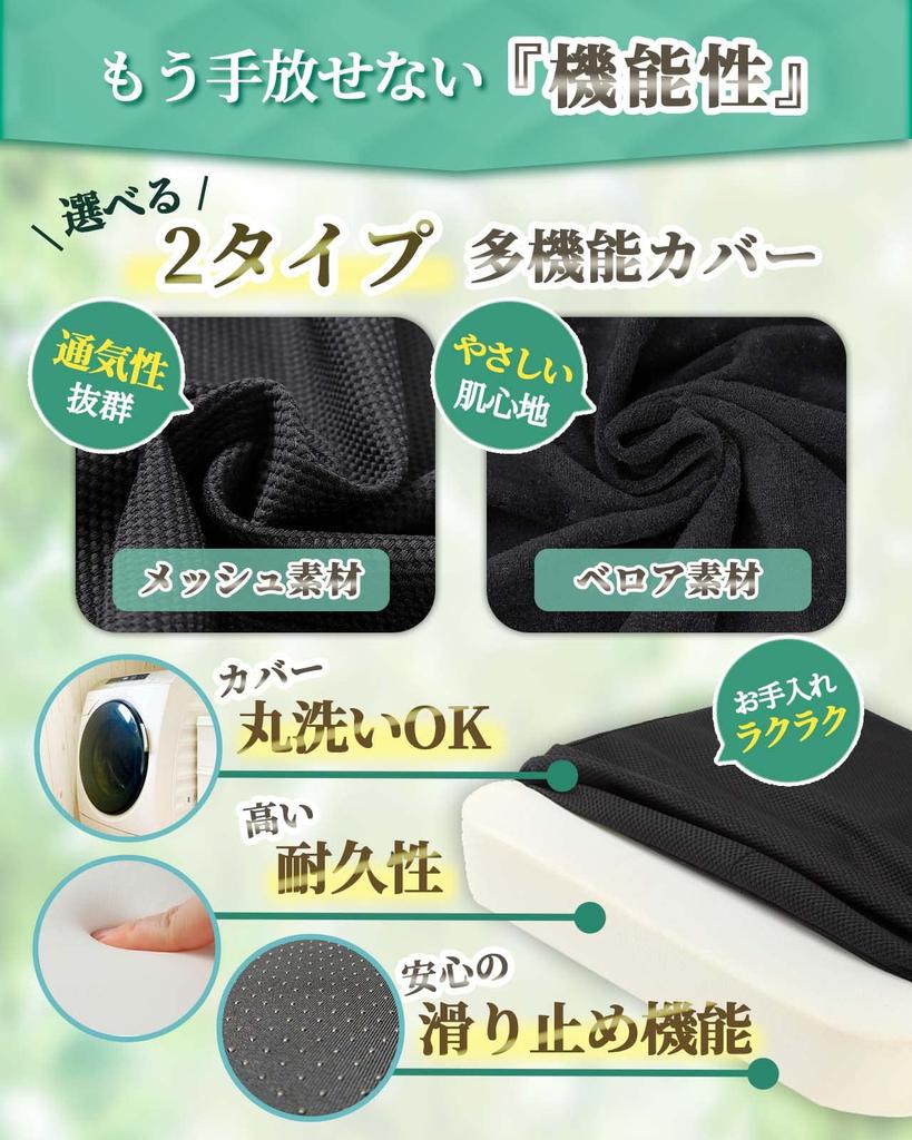 HeartFit Wheelchair Cushion Bottom Nursing Care Product (PRENSO) [No Pain] Non-Slip (1 [Mesh Material] Black)