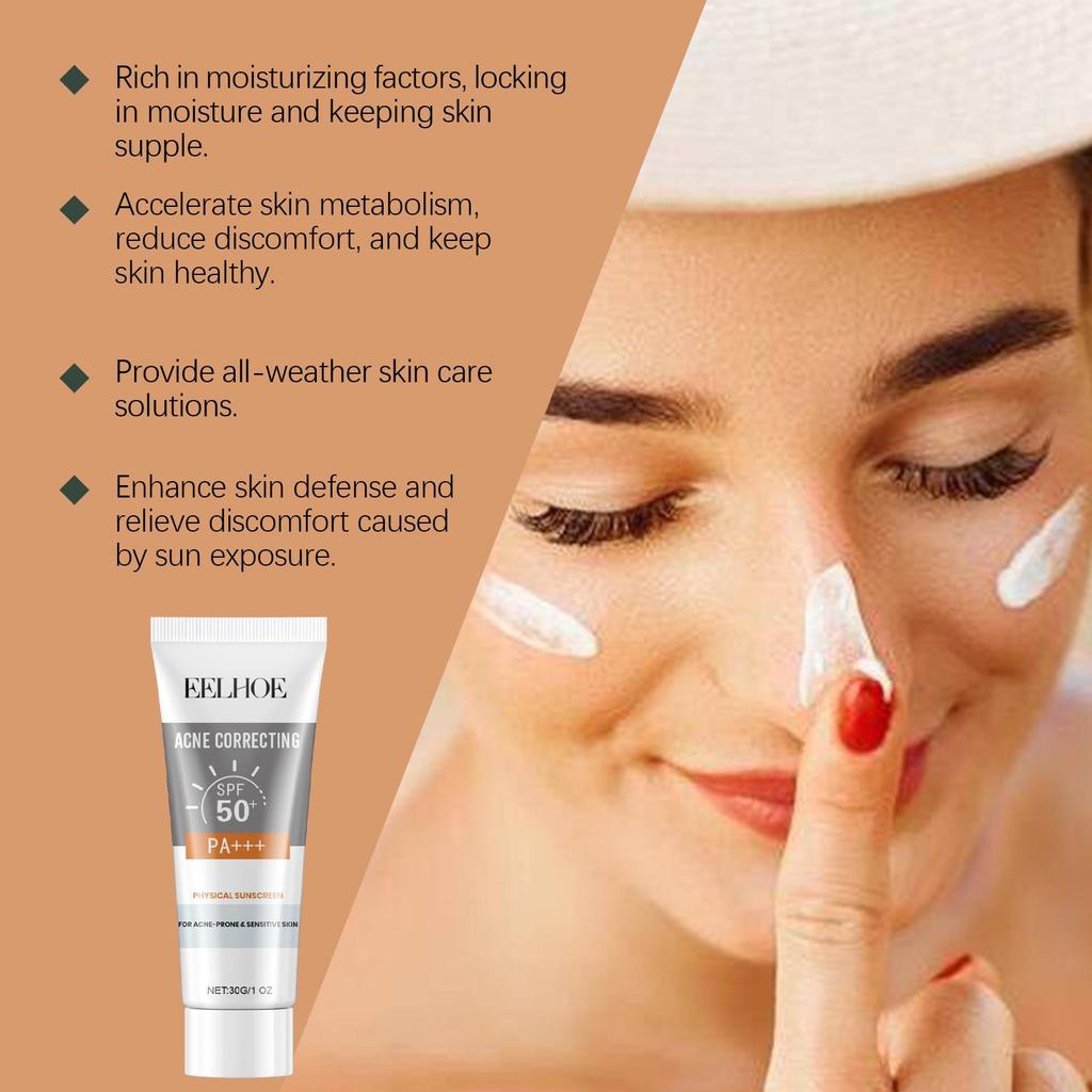 Deep Hydration Sunscreen Cream SPF 50+ UV Whitening Cream Korean Moisturizing Skin Care Tool for All Skin Type Cosmetics 30g