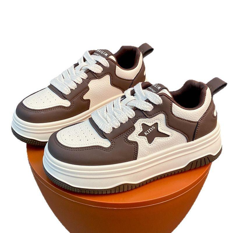 Little white shoes women's autumn and winter black and white stars panda shoes tide thick baseplate shoes