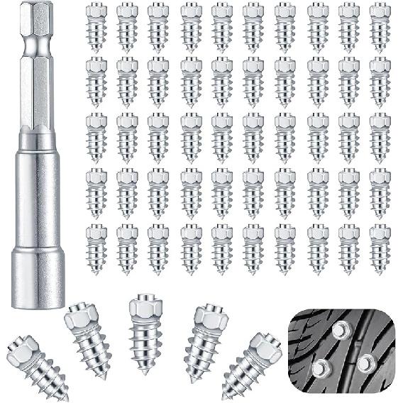 

Bigmeta 100 шт. Шипы для шин - 4 x 9 мм Шипы для колес и шин для снега с инструментом для установки, Карбидовые винтовые шипы для шин для велосипеда, мотоцикла, квадроцикла, UTV, сноуборда, 6 x 15 mm