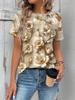 Sunflower Color Flower 3D Printing Women's T-shirt Casual Round Neck Short-sleeved Top Harajuku Y2k Tee Women's Clothing
