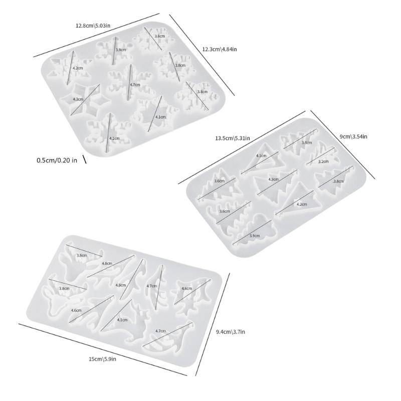 Orecchini Serie Natalizia Stampi in Silicone Stampi per Resina Epossidica Cristallina Ornamento Natalizio per Artigianato di Gioielli Festivi