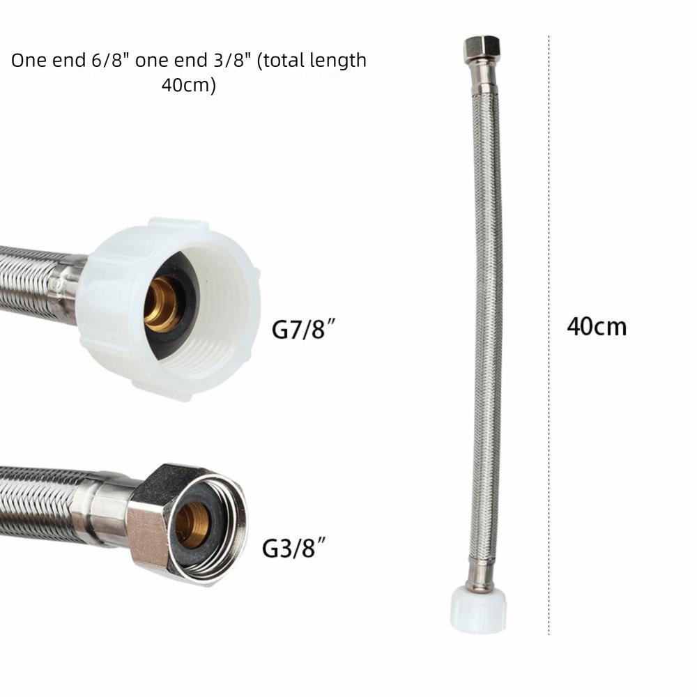 30/40cm Corrugated Water Hose Explosion-proof Large Flow Hot and Cold Water Faucet Inlet Hose Stainless Steel