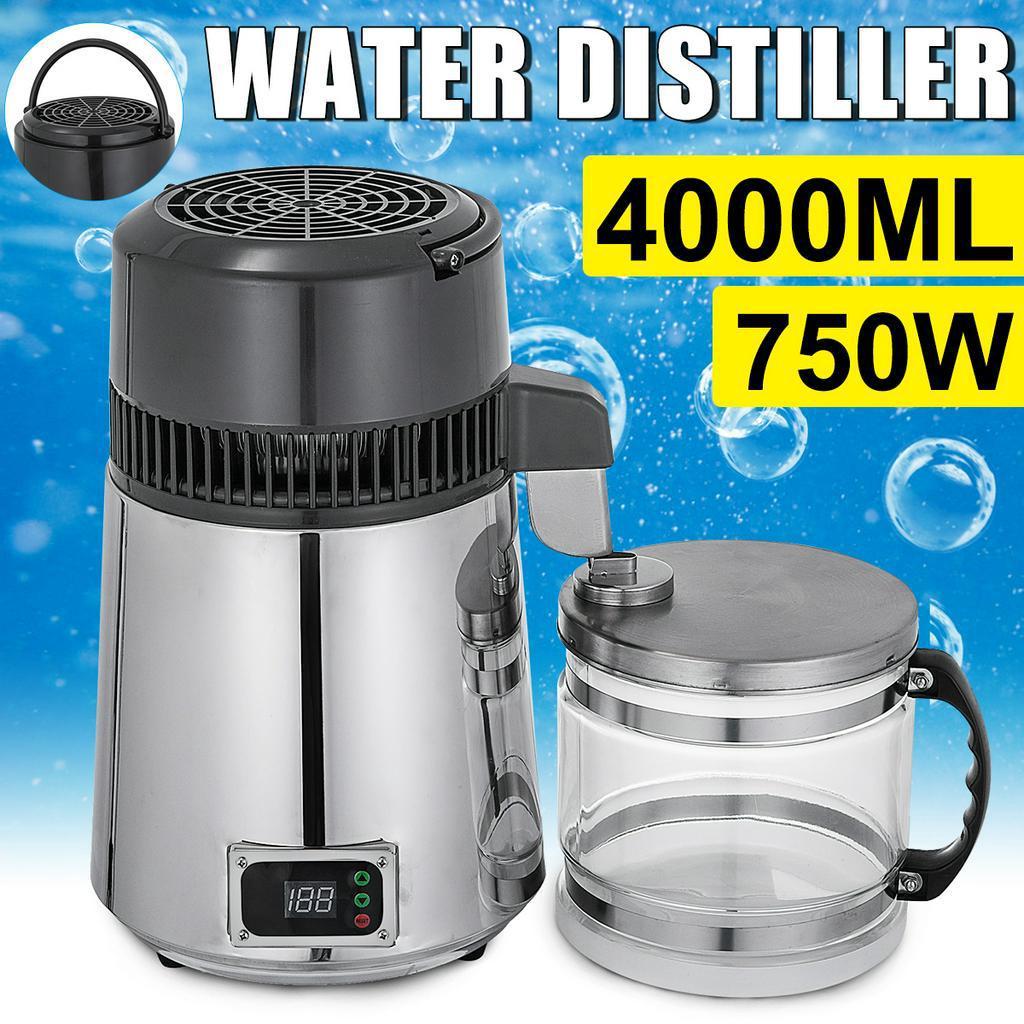750W 110V 4L Filter Stainless Steel Electric Water Distilled Machine Digital Display Pure Water Distiller Distillation Purifier