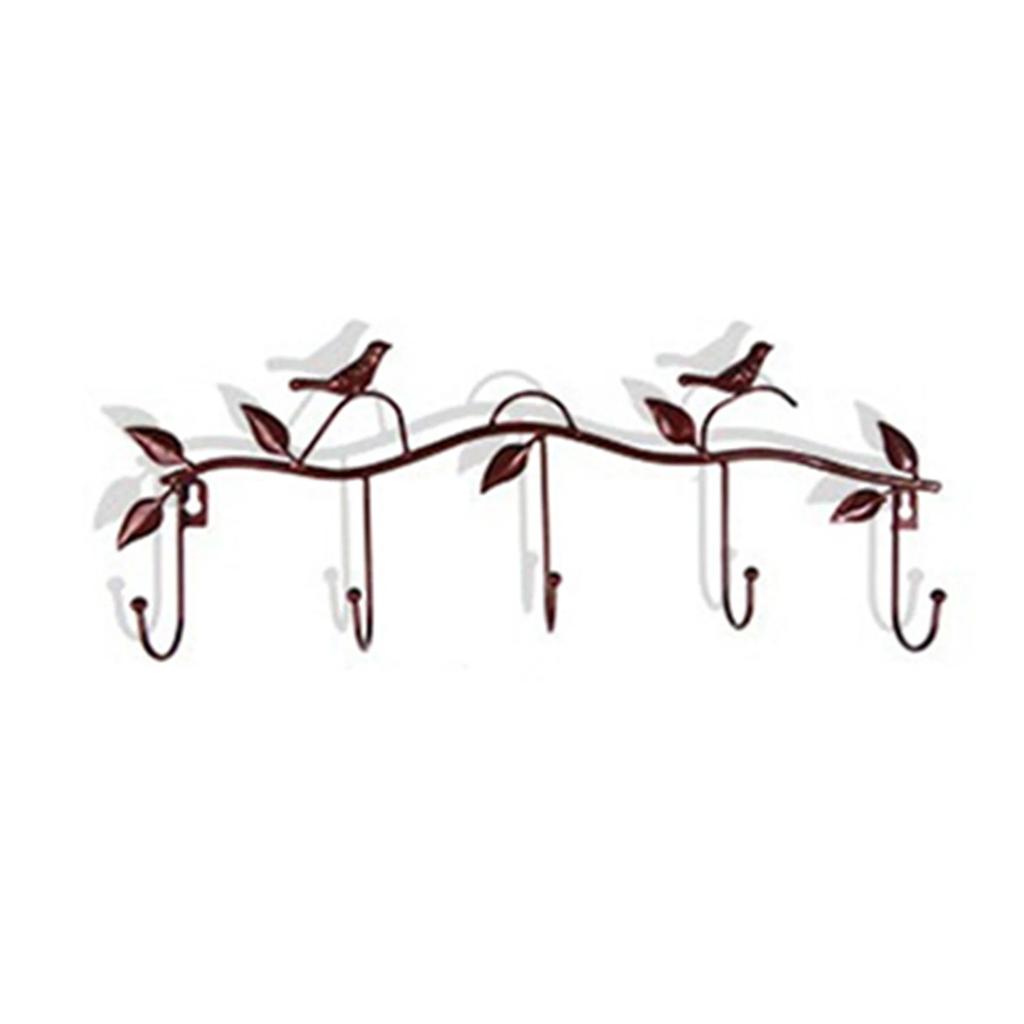 Birds Metal Wall Coat Rack and Hat Rack Multi-function Mounted Hook Hangers for Livingroom Bedroom Wrought Iron Coat Hook