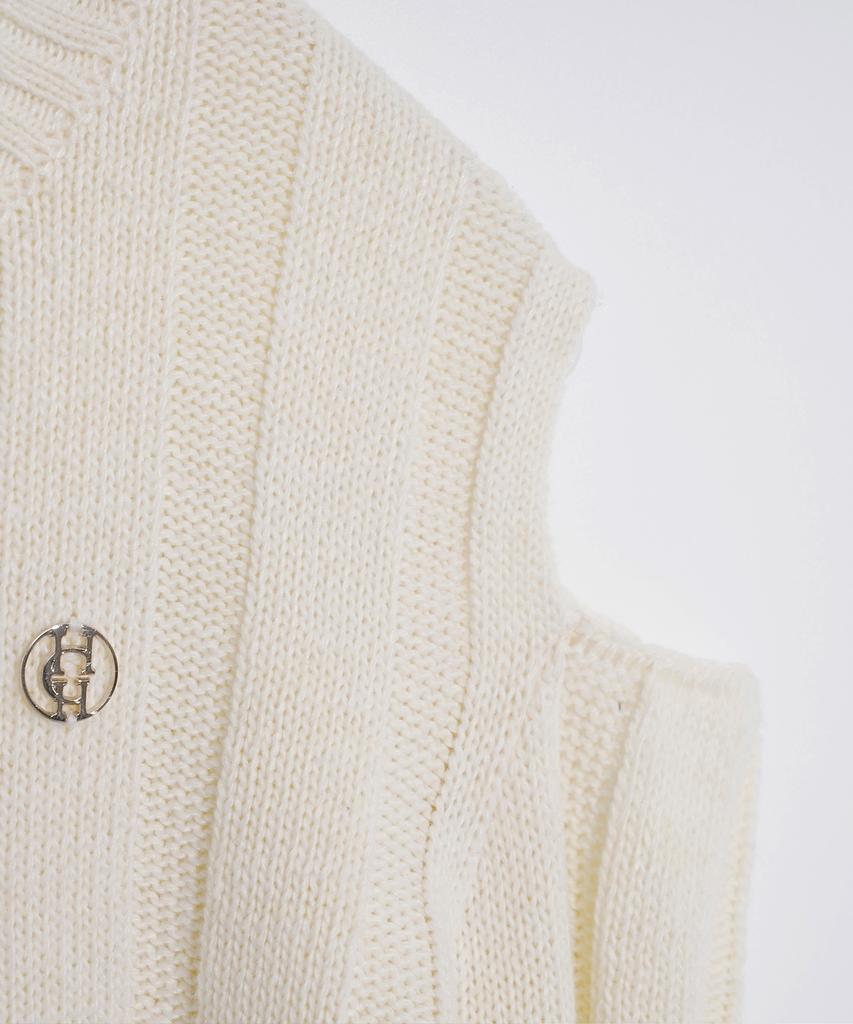 HARDCORE HAPPINESS Side Cutout Round Knit_Ivory