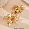 Pleated Large Flower Earrings Irregular Ear Accessories Exaggerated Flower Earrings  Party