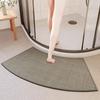 Bathroom Water Absorbent Mat Arc Shaped Non Slip Rug Imitation Linen Weave For Toilet Shower Room Doorway Floor Mat