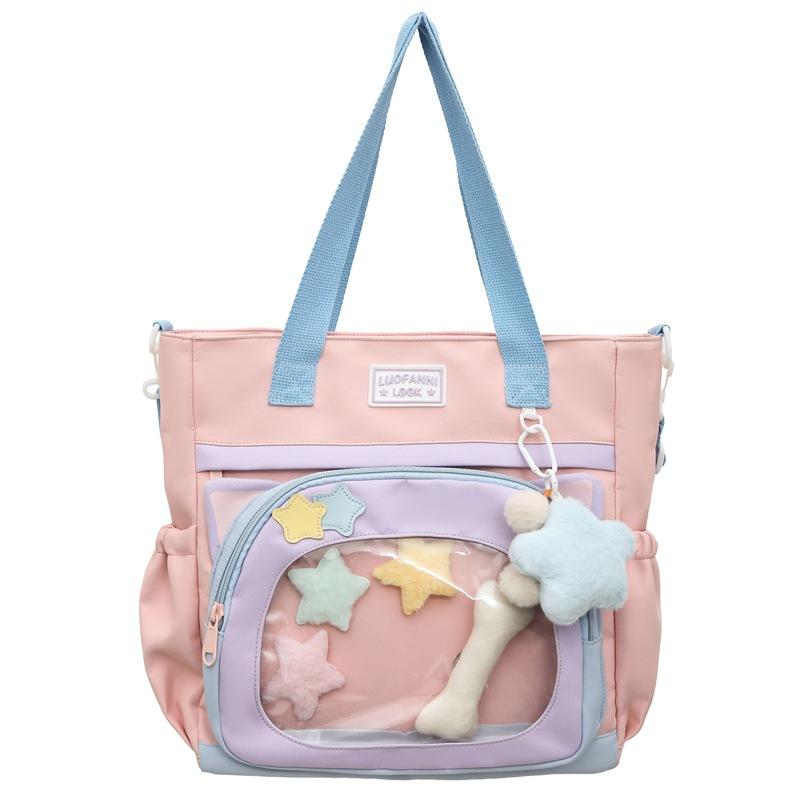 Torba crossbody damska przezroczysta torebka duża pojemność studencka torba na ramię