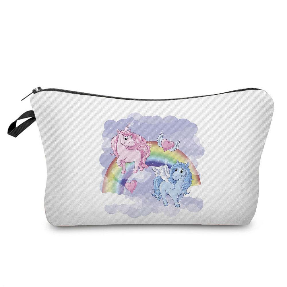 Women Unicorn Print Cosmetic Bag Toiletries Organize Travel Storage Case  6422