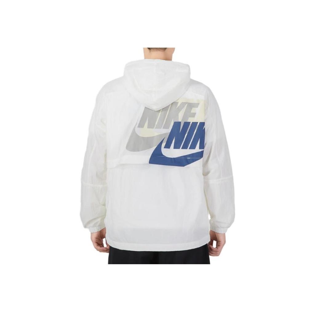 Nike Dopis Logo Tisk Tkaná bunda s kapucí Pánské svrchní oděvy Bílá DV3313-133