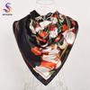 Black Gold Silk Scarves Bufandas Female Scarfs Shawl Fashion Elegant Satin Square Scarves Fall Winter Brand Silk Scarf Hijab