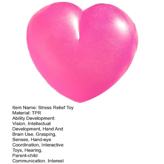 Red Love Heart Squeeze Toy Stress Relief Heart Shape Stress Ball Sensory Fidget Toy Decompression Tool Valentine's Day Gift Party Favors