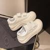 Weiße Board-Schuhe Damen 2025 Sommer Klettverschluss dicksohlige hässlich süße kleine weiße Schuhe Big Head Brotschuhe höhenerhöhende Sportschuhe