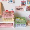 Plastic Storage Box Student Stationery Desktop Foldable Storage Rack Miscellaneous Cosmetics Storage Basket Office Organizer Box
