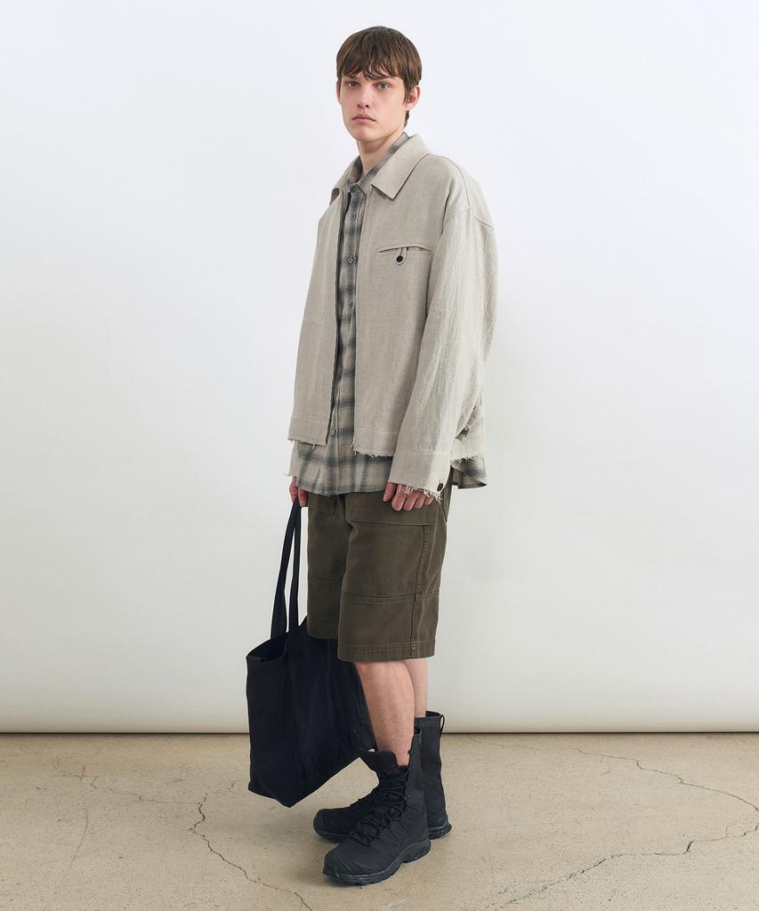 Insilence Hemp Zip-Up Jacket Ecru