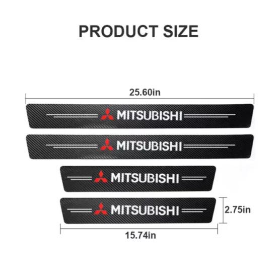 4Pcs Car Threshold Strip Door Plate Sill Scuff Cover Sticker for Mitsubishi