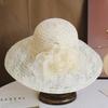 Wind Lace Big Edge Sun Hat Children Summer Elegant Flower Fashion Hepburn Style Sun Hat Sun Protection Beach Hat