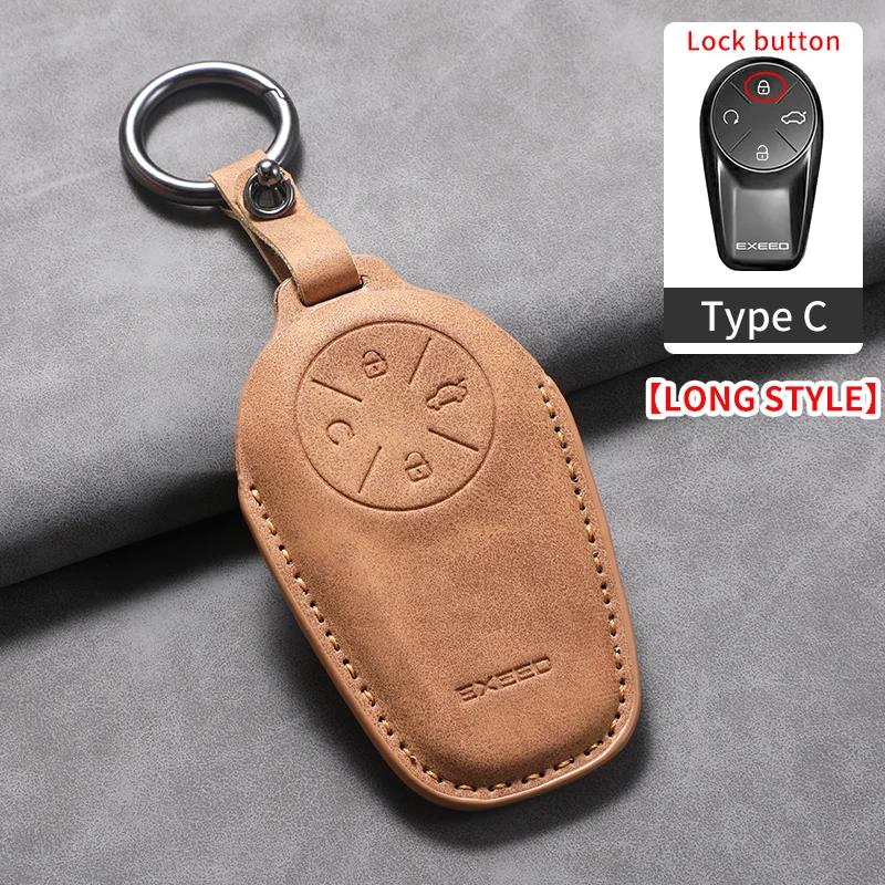 Leder Autoschlüssel Hülle Abdeckung Schale Fob für Chery EXEED LX TXL AtlantiX ET ES VX Auto Schlüsselanhänger Halter