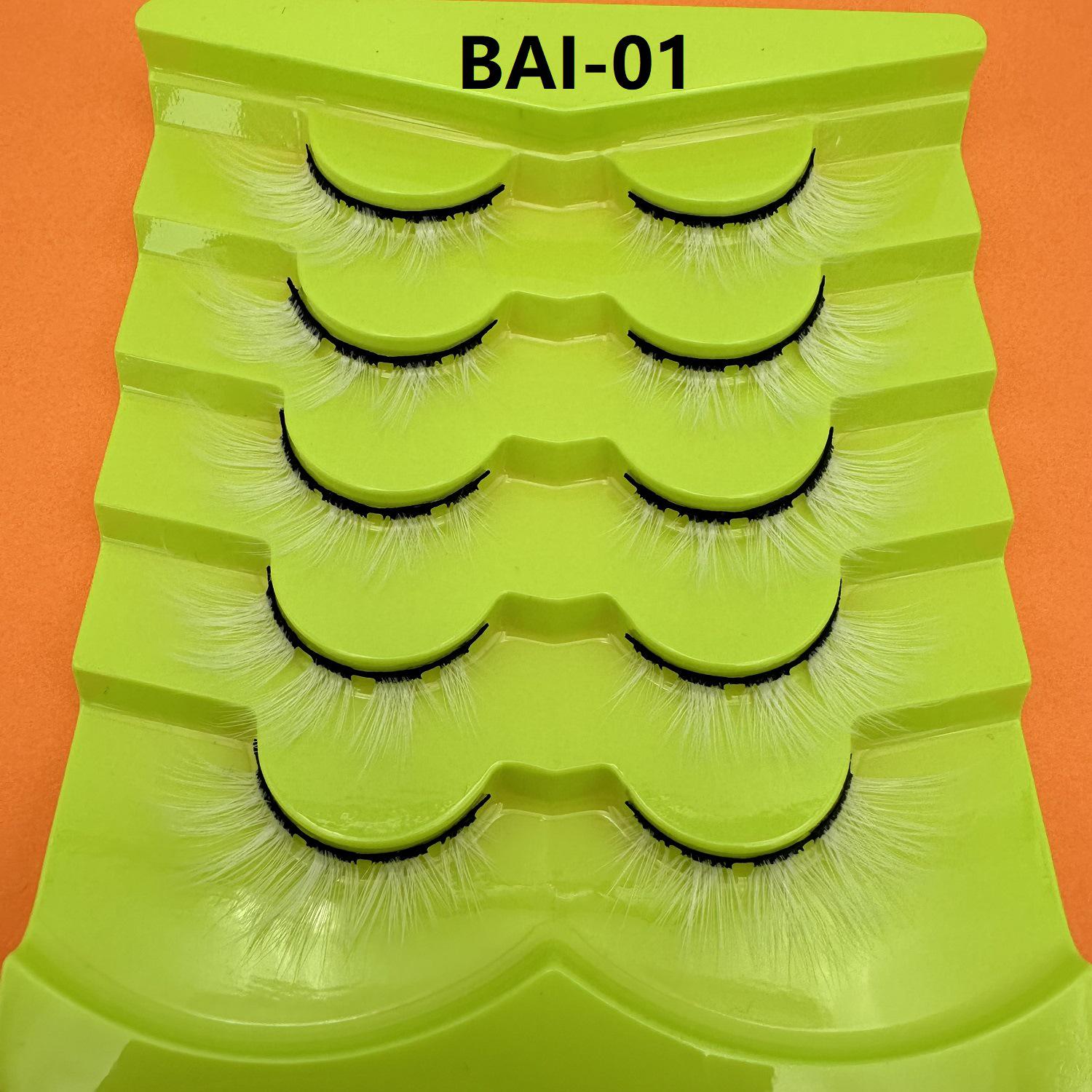 

Набор из 5 натурально выглядящих чисто белых 3D искусственных норковых накладных ресниц для сценического макияжа