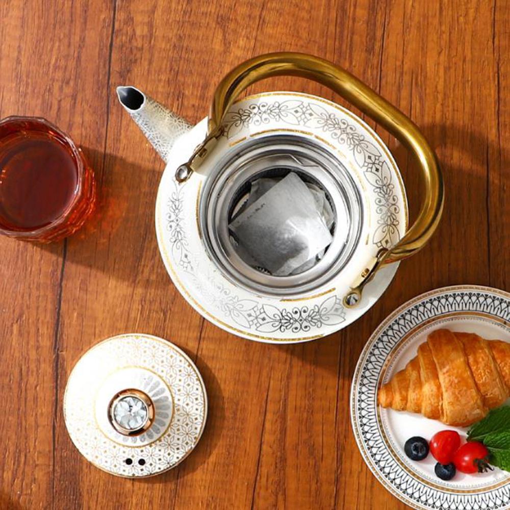 China-Chic Style Stainless Steel Kettle with Tea Strainer, Boiling Water Kettle, Induction Cooker Gas Universal Flower Teapot