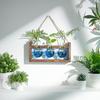 Plant Propagation Station with Wood Stand - Wall Glass Terrarium for Cuttings Air Plants Small Flower Pothos - Gift for Women Plant Lovers (Gradient