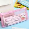 Creative Mesh Pencil Case Cute Cosmetic Storage Bag Simple Stationery Storage Bag  Girl