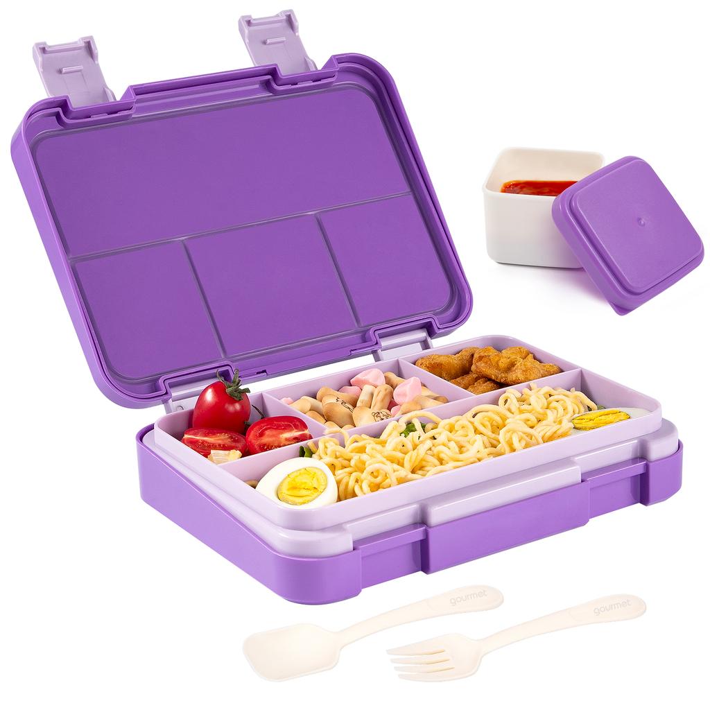 1180ml Adorable Cartoon Printed Bento Box Microwavable Divided Lunch Box Leakproof BPA-Free Food Container for School Student