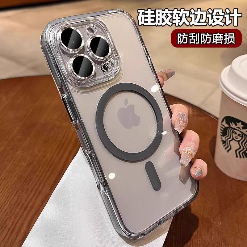 Applicable to iPhone11promax high-transparency anti-yellow transparent magnetic mobile phone case Apple 11 lens all-inclusive protective case