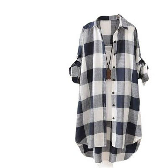 2024 Women's Spring/Summer Plaid Shirt: Loose, Slim, Sun-Protective