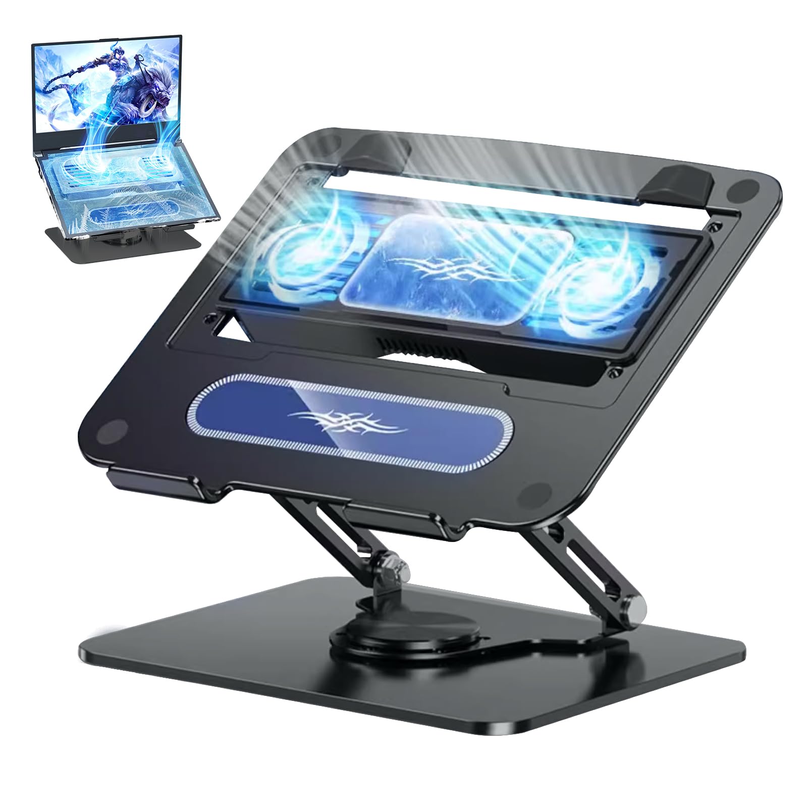 

[2026 New Release] Laptop Cooling Pad, Silent Stand, Compatible with 12-17.8 inch Laptops, Powerful Cooling Fan, Removable Cooling Stand, Adjustable 3