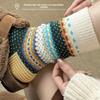 Retro Ethnic-style Pure Cotton Socks for Women In Autumn and Winter, Thickened, Warm, Personalized, Color-blocked and Trendy Pile Socks