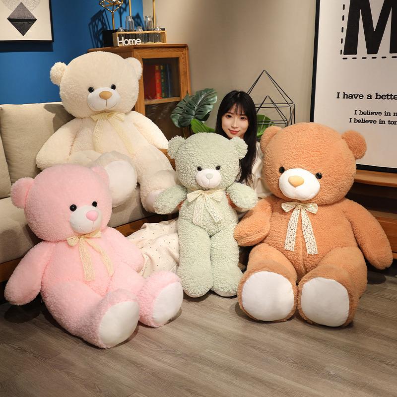 Oversized Sweater Teddy Bear Plush Toy Girl Birthday Gift Bow Tie Big Bear Doll Bed Sleeping Doll