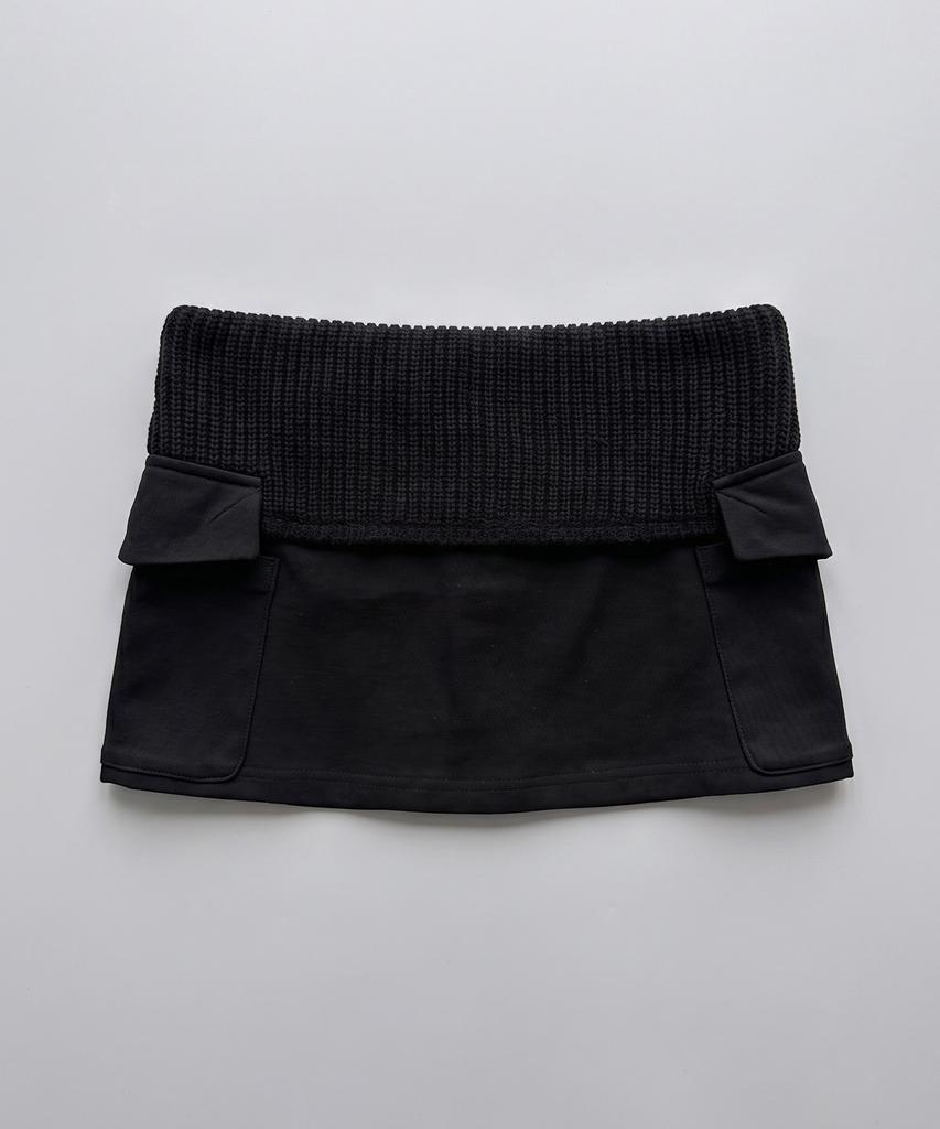 Chix Knit Waist Mini Skirt Black