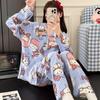 Women's Cloud Cotton Pajama Set - Long Sleeve & Pants, Sweet Cartoon Design for Spring, Autumn, & Winter 2025.
