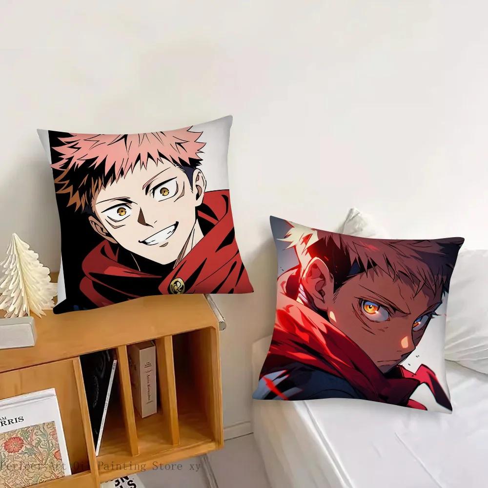1Pc Itadori Yuji Animation Jujutsu Kaisen Pillow Case Square Pillow Bedroomsofaleisure Comfortcarlivingroomhome Decoration 40X40