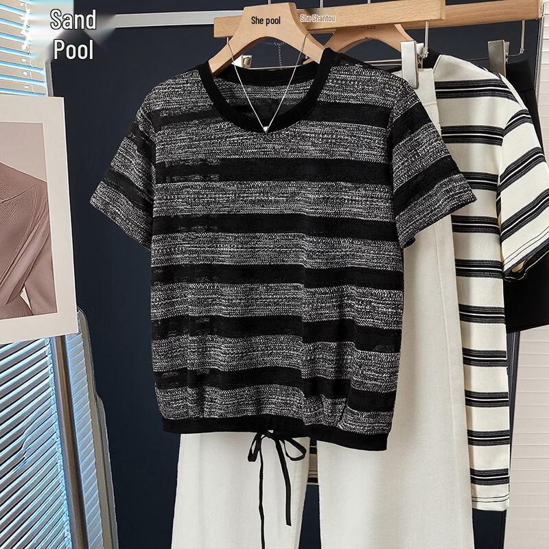 Women s Lightweight Striped Short Sleeve T-Shirt L