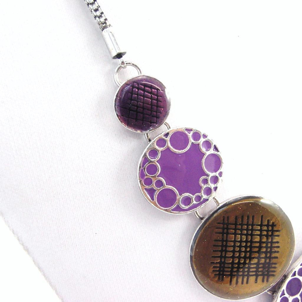 NOA [G5899] - Colier de designer „Princess Pop” cu model violet-verde