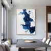 Abstraktní modrý inkoustový obraz na plátně, plakáty a tisk, kreativní moderní domácí dekorativní umělecké nástěnné obrazy do obývacího pokoje a ložnice.