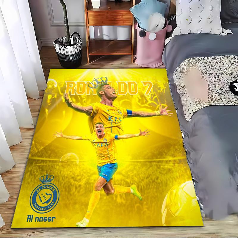 Ronaldo 7 Gelber Teppich Design-Bodenmatte, geeignet als rutschfeste Matte für das Wohnzimmer oder Schlafzimmer Sofa