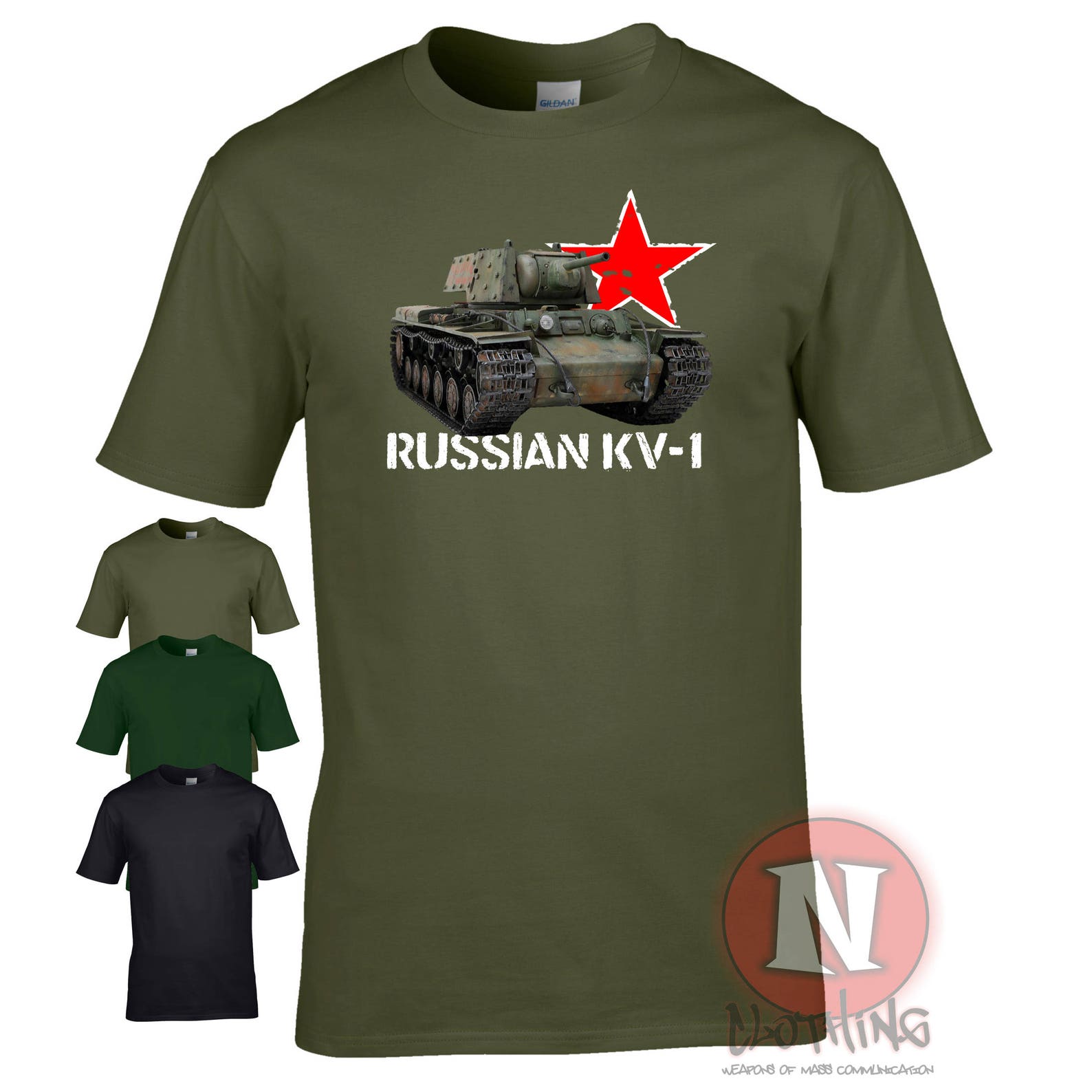 Russian KV-1 Tank T-Shirt, World War 2 Military Vehicle XL
