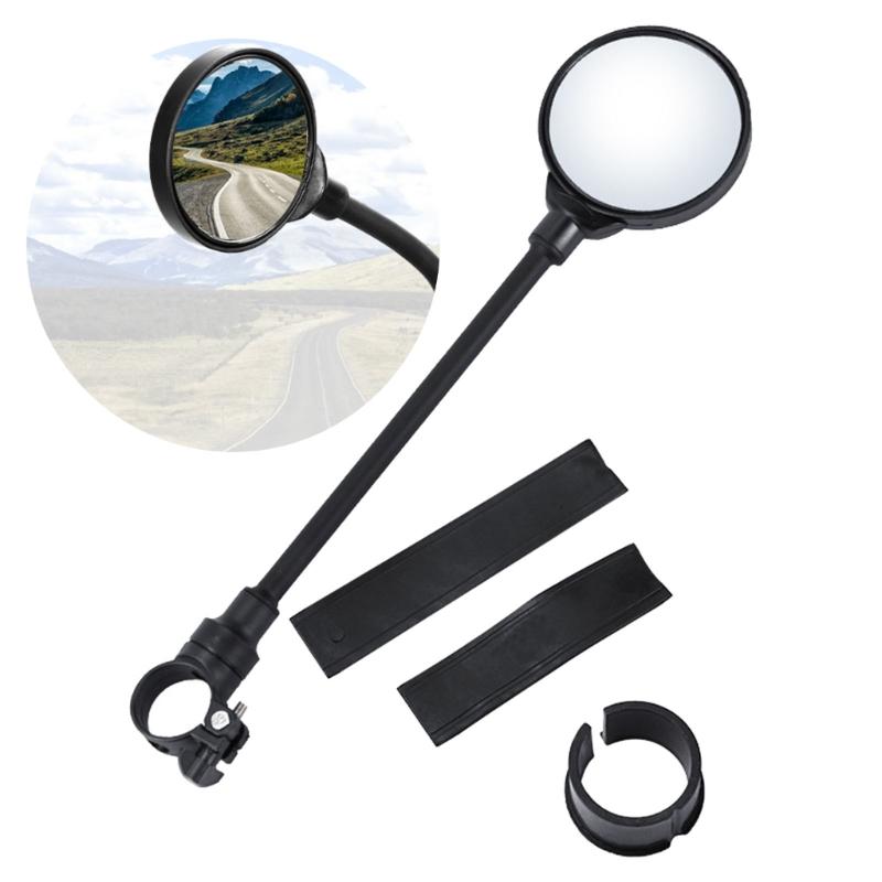 Universals Bike Glass Adjustable Handlebar Rearview Glass Wide Angles Safety Glass for Electric Bike Cycling