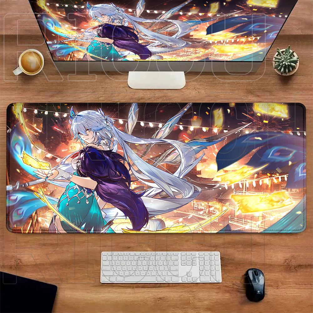 HD Printing XXL Rubber Yao Guang Honkai Star Rail Mousepad Rug Gaming Office Keyboard Mouse Pad Nonslip PC Accessories Desk Mat